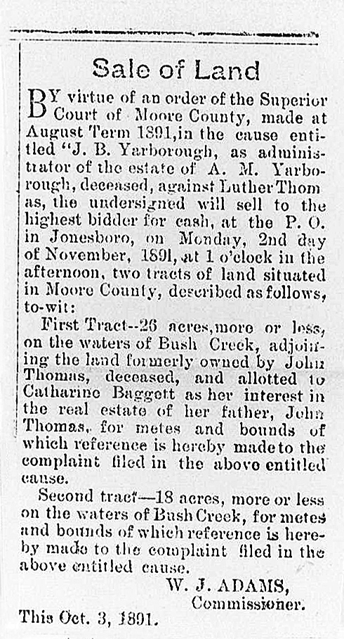 AM Yarborough . Moore County